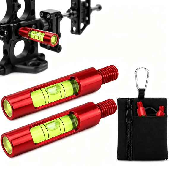 GJX Hole Bow Level 2-Pack with Storage Pouch,Aluminum Bow Leveling Kit for Precision Compound Bow Tuning | Lightweight Archery Tool for Sight,Arrow Rest&D-Loop Setup