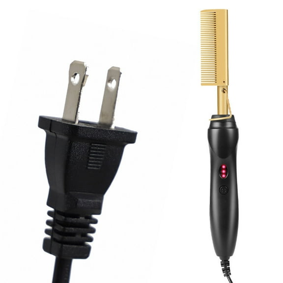 GJX Hot Comb,Gold Hair Straightener Comb,Multi-Function Electric Hot Comb for Straightening & Curling
