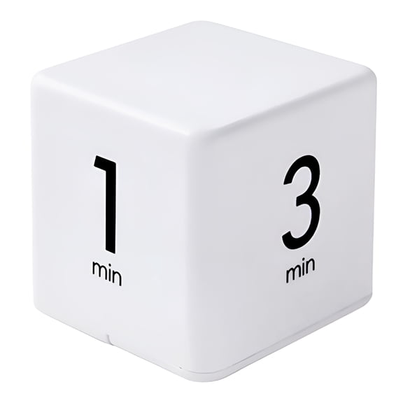 GJX Household Timer,Timer Cube Timer. Kitchen Timer Kids Timer for Productivity Workout Flip Timer Classroom for Studytime Countdown Management Settings 1 3 5 10 Minutes. White,1X Timer