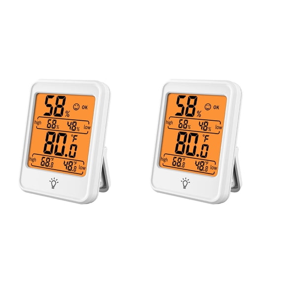 GJX Indoor Outdoor Thermometer Wireless - No Battery Digital Thermometer with Humidity Meter, Waterproof Bimetallic Strip Temperature Gauge for Home Office Greenhouse