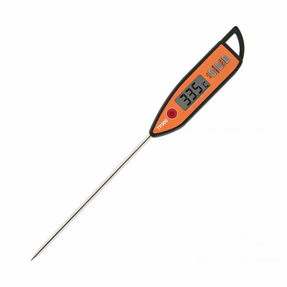 GJX Instant Read Digital Thermometer with Long Probe, IPX7 Waterproof Liquid and Meat Thermometer for Cooking, Candle Making, Milk, and Food Prep, Orange
