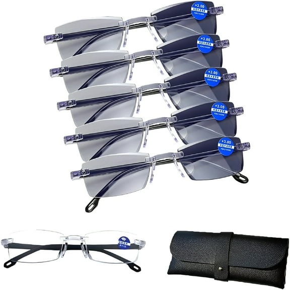 GJX Intelligent Dual Focus Glasses, Adjustable Glasses Dial Vision, Auto Focus Reading Glasses, Intelligent Zoom Anti Blue Light Presbyopia Glasses, Auto Focus Glasses for Men Women