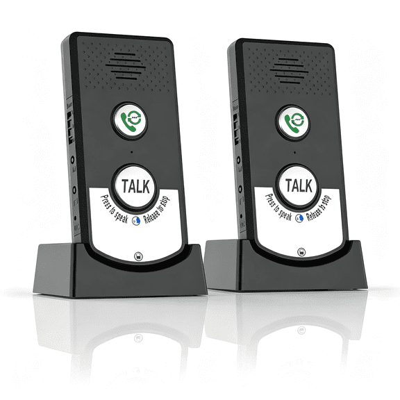 GJX Intercoms Wireless for Home, Long Range Wireless Intercom System for Room to Room Communication, 2 Way Voice Intercom for Elderly, Seniors, and Kids (Shadow Black)