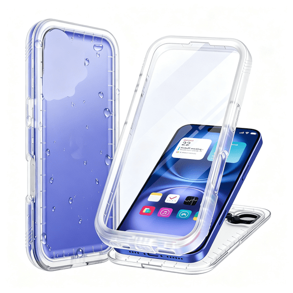 GJX for Iphone 16 Waterproof Case Military Heavy Duty Full Body Clear ...