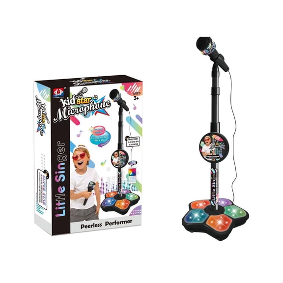 GJX Karaoke Microphone for Kids, LED Flashing Light Singing Mic with Built-in Speaker, Portable Toy for Boys and Girls, Fun Party Gift for Home Streaming and Birthday