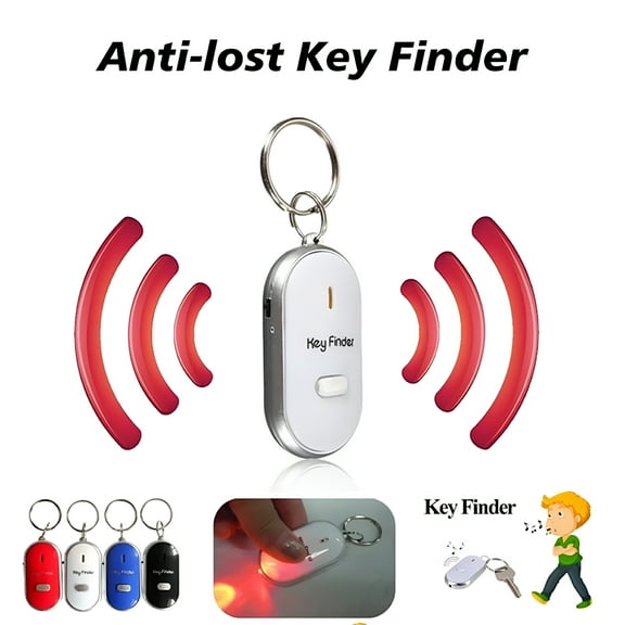 GJX Key Finder Anti-lost Whistle Sensors Keychain Tracker LED with Claps Locator,Blue