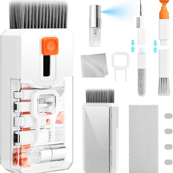 GJX Keyboard Cleaning Kit Laptop Cleaner,All-In-1 Computer Screen Cleaning Brush Tool,Multi-Function Pc Accessories Electronic Cleaner Kit Spray for Iphone Ipad Macbook Earbud Camera Monitor