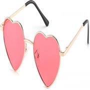 GJX Kids Polarized Heart Sunglasses for Girls & Boys, Sweet Lovely Metal Frame UV400 Protection for Age 5-10