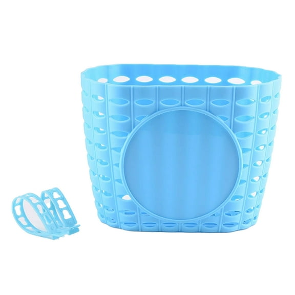 GJX Kids Scooter Basket,Strong Long-lasting Plastic Scooter Front Basket for Kids,Easy Secure Strap Design Large Capacity Storage Kids Skateboard Basket,Blue