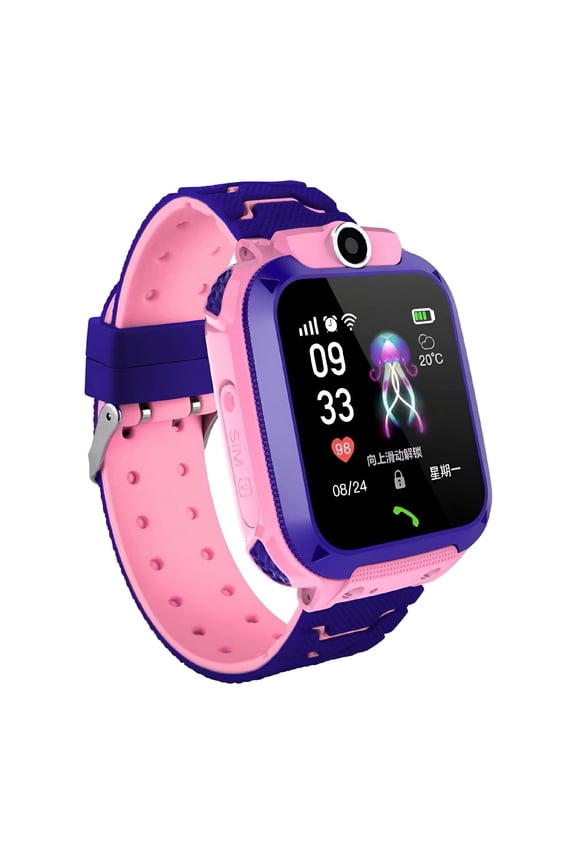 Kids Smart Watches with GPS Phone Call for Boys Girls Digital Wrist Watch Sport Smart Watch Touch Screen Cellphone Camera Anti-Lost SOS Learning Toy for Kids Gift (Blue&Pink)