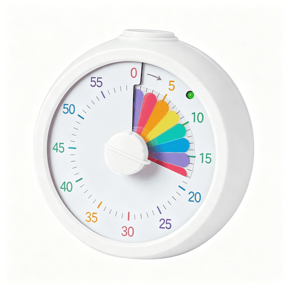 GJX Kids Visual Timer, Silent Countdown Clock with Flashing Light for Adhd Autism, Time Management Tool for Classroom, Home, Homework (White