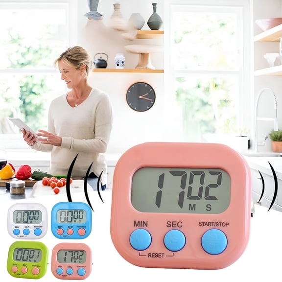 GJX Kitchen Timer Magnetic Lcd Digital Countdown Stopwatch Portable with Stand Cooking Baking Sports Alarm Clock Reminder Tools Timers for Cooking