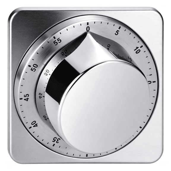 GJX Kitchen Timers,Chef Cooking Timer Clock with Loud Alarm-Magnetic Backing 100% Mechanical Desk Timer-No Batteries Required,Countdown Reminder Magnetic-Exquisite Stainless Steel Body