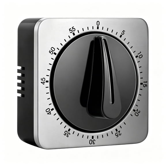 GJX Kitchen Timers for Cooking,Chef Cooking Timer Clock with Loud Alarm,Mechanical Desk Timer-No Batteries Required-Magnetic Backing,Exquisite Stainless Steel Body,Countdown Reminder Magnetic