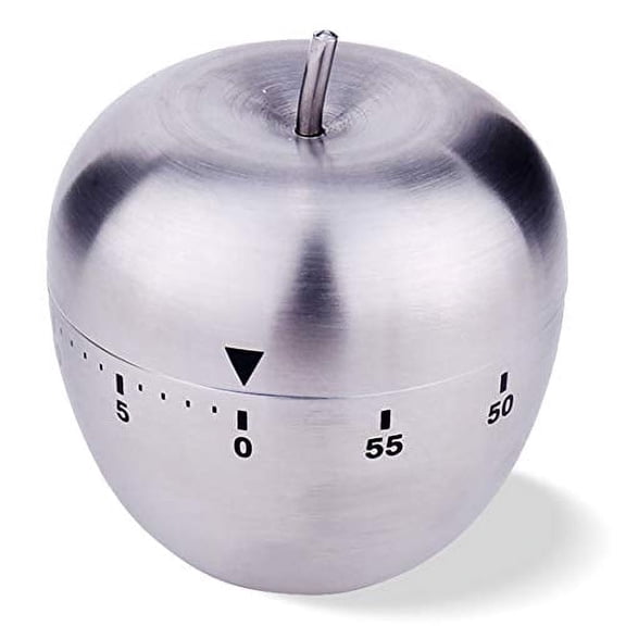 GJX Kitchen Timers for Cooking, Stainless Steel 60-Minute Countdown Timer for Cooking, Baking, Apple Design