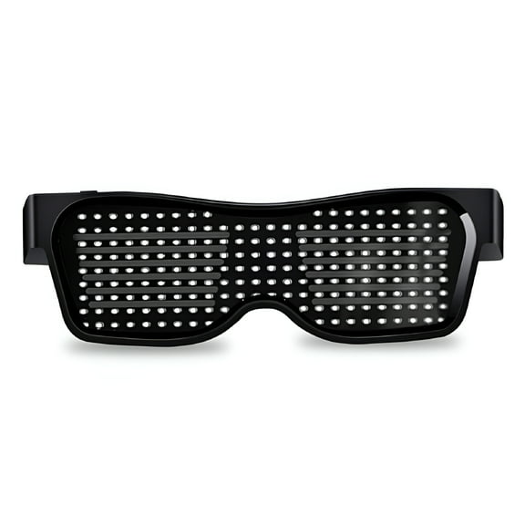 GJX LED Bluetooth Full Color Luminous Glasses USB Charging Glasses Programmable LED Smart Glasses for Raves Birthday Bar Light Up Glasses Party (Easy Control from APP) White