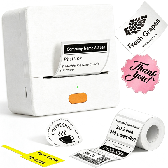 GJX Label Maker Machine with Tape, Small Sticker Label Printer, 2 Inch Thermal Address Label Maker, Wireless Labeler for Small Bussiness,Home,School,Office
