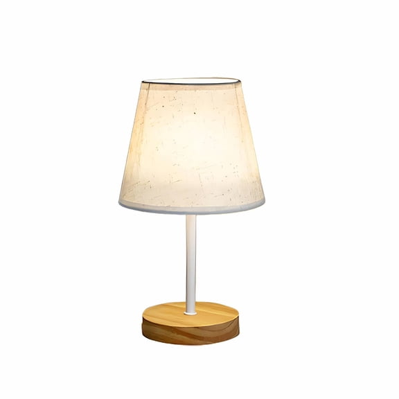 GJX Lamps for Night Stands Soft Cozy Lighting Led Table Lamp Natural Wooden Base Bedroom Lamps Style 1
