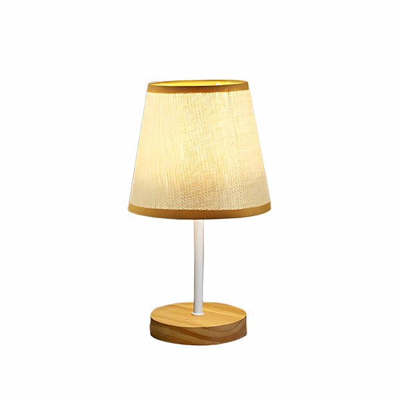 GJX Lamps for Night Stands Soft Cozy Lighting Led Table Lamp Natural Wooden Base Bedroom Lamps Style 5