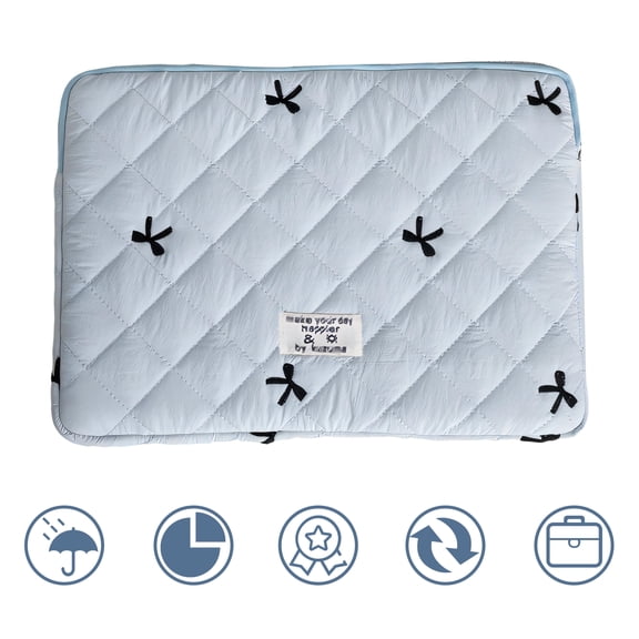 GJX Laptop Case 15.6 Inch,Nylon Laptop Bag for Women,15-15.6 Inch Bow Laptop Cover for Hp,Blue