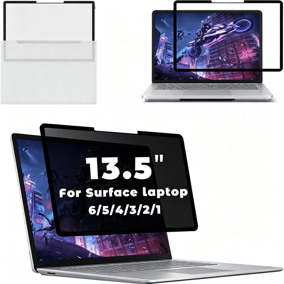 GJX Laptop Privacy Screen Filter Surface Laptop6/5/4/3/2/1-13.5'' Removable Removable Uv Block Blue Light Block Anti Glare Nano-Suction Computer Screen Filter Shield Microsoft Surface Laptop