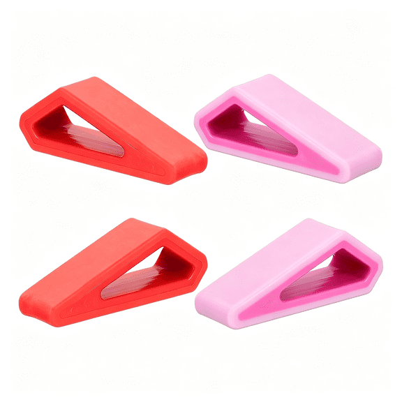 GJX Laptop Wedge,4-Pack Portable Laptop Stand Computer Notebook Holder Keyboard Stand Lifter Risers Plastic Anti-Slip Ventilated Elevated Feet for Desktop Keyboard Tablet,Red/Magenta