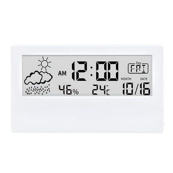 GJX Large Digital Wall Clock Temperature Humidity Week Display Auto Dimmable Table Clock Electronic Led Alarm Clock