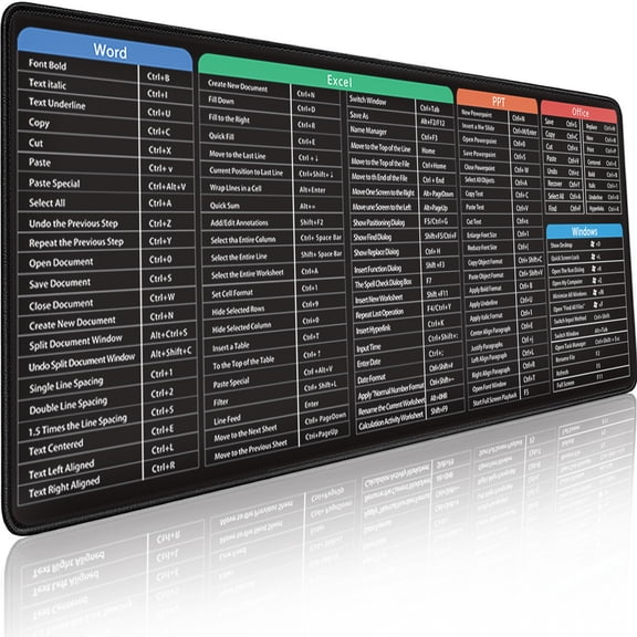 GJX Large Gaming Mouse Pad Desk Mat Office Software Excel Shortcuts Mousepad with Personalized Design Extended Size 35.4 X 15.7inches