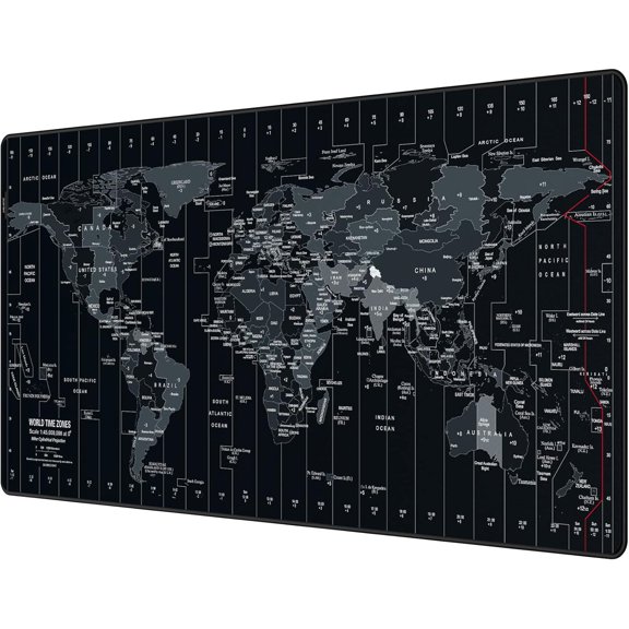 GJX Large Gaming Mouse Pad Extended Desk Mat Xxl Mousepad with Non-Slip Keyboard Pad for Office Laptop,Computer and Pc-Large Gaming Mouse Pad 35.4 X 15.7"Es World Map