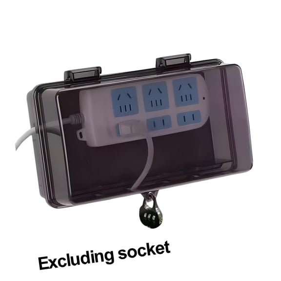 GJX Large Outdoor Electrical Box Waterproof, Black Translucent Black IP54 Waterproof Box, Weatherproof Extension Cord Cover, Protect Plug, Power Strip, Timer, Socket, Holiday Light