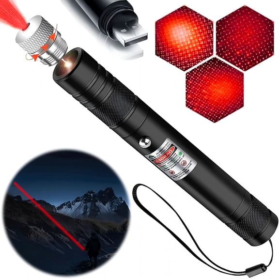 GJX Laser High Power Pointer, Red Laser Pointer Indicator Light, Long Range Laser Pointer for Hiking, Usb Charge
