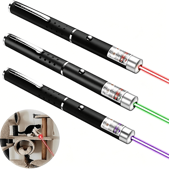 GJX Laser Pointer for Cats, 3 Pack, Pet Kitten Dogs Laser Pen Toys Chaser Tease Cat Pointer Pen Toys for Cats Indoor Training Chaser Toys Pointer