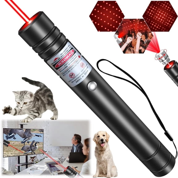 GJX Lazer Pointer, Red Laser Pointer High Power Cat Laser Pointer Toy Red High Power Rechargeable Lazer Pointer for Cats Dogs Toy, High Power Laser Pointer for Presentations Cat Dogs Pet Toy