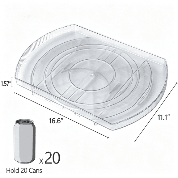 GJX Lazy Susan Organizer for Refrigerator, Slide and 360 Rotate Rectangle Clear Turntable Organizer and Storage for Fridge, Cabinet, Pantry, Kitchen Countertop Lazy Susan Turntable