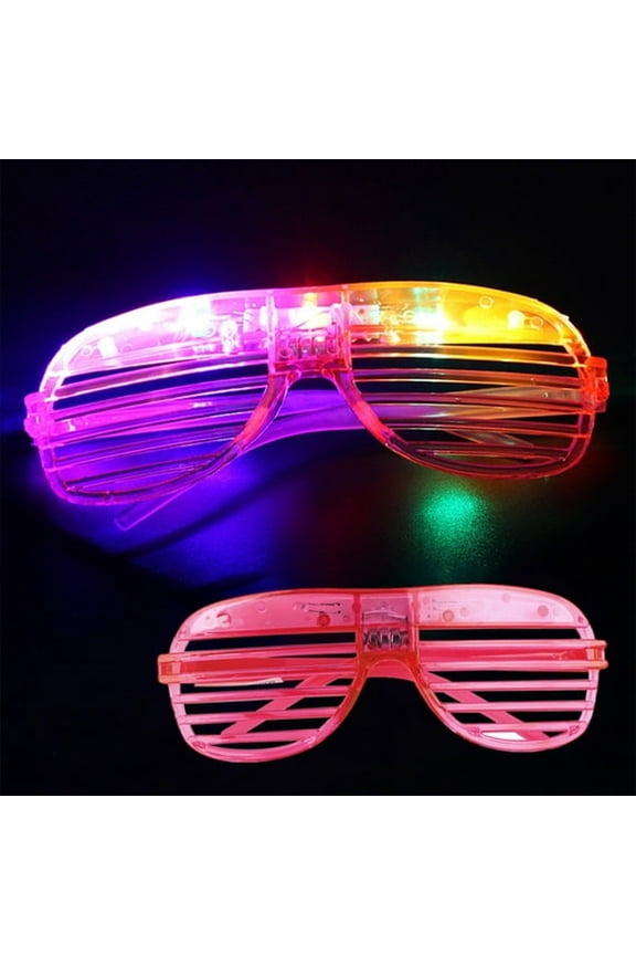Led Glasses Light Up Glasses for Adults Flashing Neon Shutter Shades Sunglasses Rave Party Favors Birthday Halloween Nye Decor Supplies 4Th of July