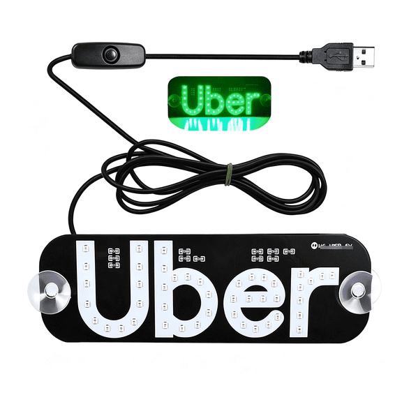 GJX Led Light Signs for Car Windshield,Glow Led Sign Decal Stickers with Suction Cups Flashing Hook on Car Window Led Bright Lights Usb Plug,Usb Plug Led Flashing Car Led Lights Interior