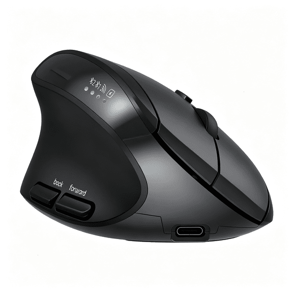 GJX Left-Handed Ergonomic Mouse,Wireless Mouse,Bluetooth Vertical Rechargeable Mice,4 Adjustable Dpi 800-2400,Bluetooth 5.2+5.2+Usb Mouse for Windows/Mac,For Laptop/Pc/Ipad Bk