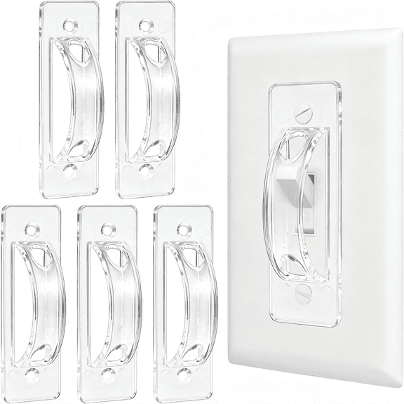 GJX Light Switch Guard Plate Covers,Child Proof Toggle Switch Cover,Wall Switch Lock to Prevent Accidental Flipping,Durable Transparent Light Switch Cover Guard for Home Office Safety(5)