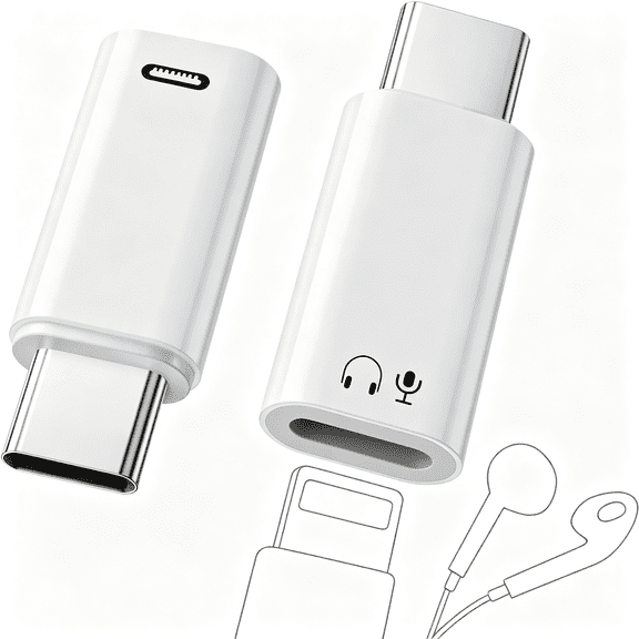GJX Lightning to Usb C Adapter New Combo 48Khz/16Bit Hi-Fi Audio Headphone Adapter Line Control 27W Fast Charging Lightning to Usbc Adapter 3A Limit Compatible Iphone 17/16/15