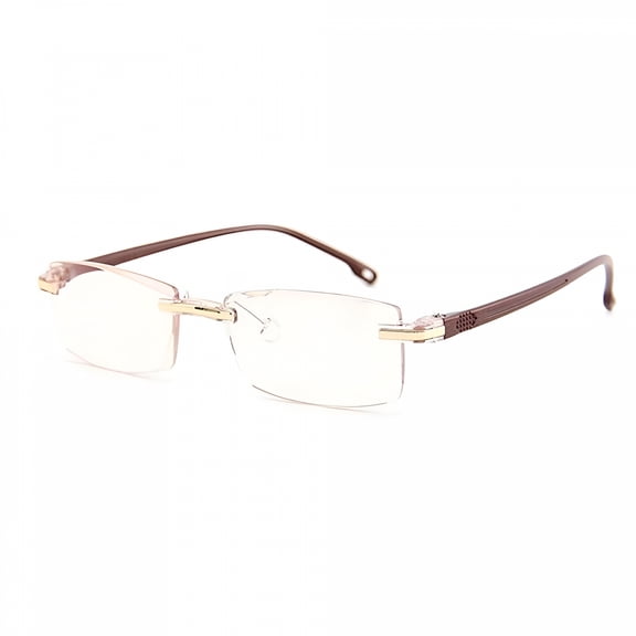 GJX Lightweight Rimless Bifocal Anti-Blue Light Reading Glasses for Men Women Fashion Reader