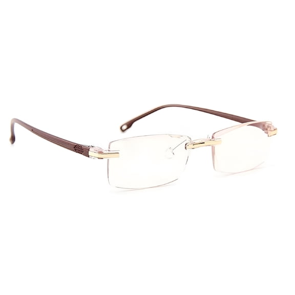 GJX Lightweight Rimless Bifocal Reading Glasses, Anti Blue
