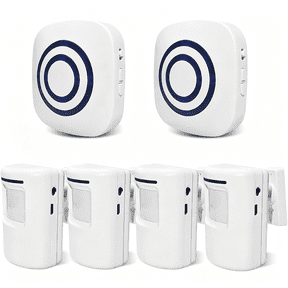 GJX Long Range Wireless Driveway Alarm- Security Driveway Alert,Motion Detector Driveway Motion Sensor Alarm to Monitor and Protect Home Property (2 Plug-In Receivers and 4 Motion Sensors)