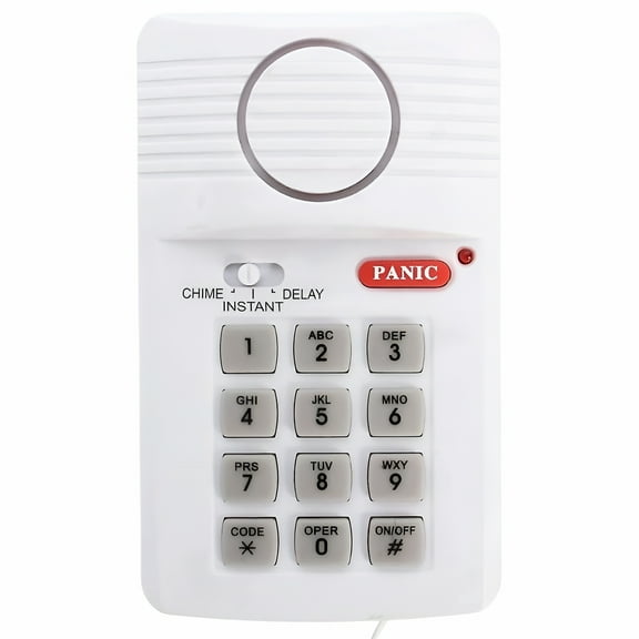 GJX Loud Wireless Door Alarm Security Pin Panic Keypad Office Garage Shed