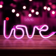 GJX   Love NeonSign-NeonSignsfor Bedroom USB or Battery Neon Light for Wall Led Neon Light as Neon Wall Decor Signs for Girls Love Acrylic Light Up Sign for Party Wedding Kids Room or Living Room Pink