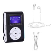GJX MP3 Player,Stylish Clip-On Design Metal Body Music Player with LCD Screen,Portable MP3,Black