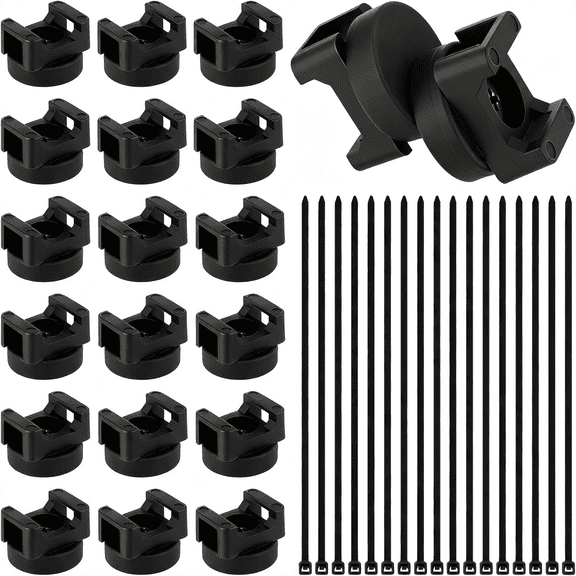GJX Magnetic Cable Clips Zip Tie Mount Base | 20 Pcs 20Mm Magnetic Wire Cable Holders with 100 Pcs Heavy Duty Zip, Multipurpose Cable Ties Management Base for Wire