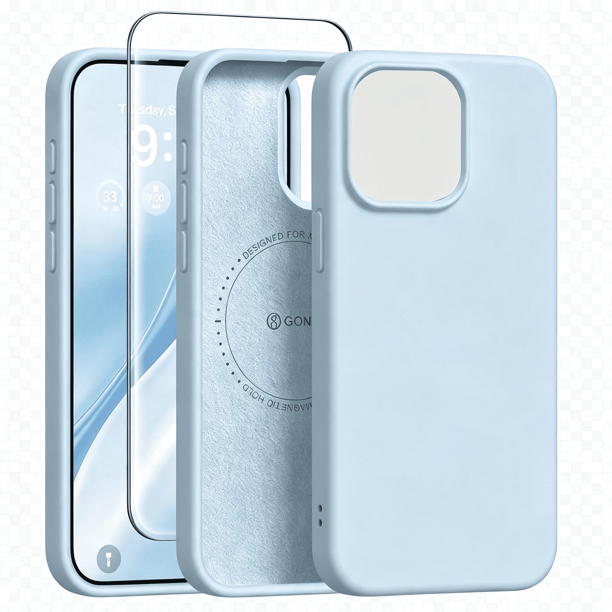 GJX Magnetic for Iphone 15 Pro Max Case, Silicone Cover Blue ...