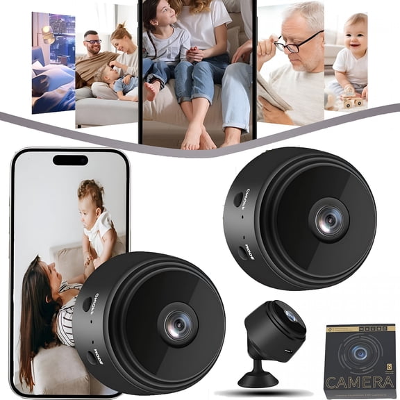GJX Magnetic Mini Security Camera, 1080p HD Wireless Magnetic Security Camera, Night Vision Motion Detection Covert Cameras, Portable Tiny Security Cams