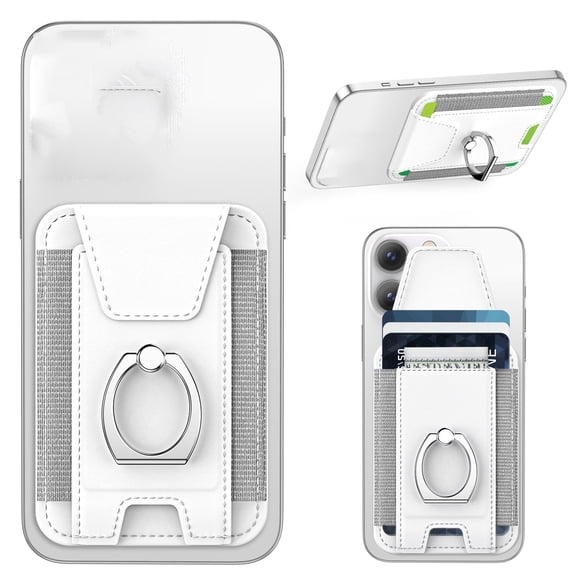 GJX Magnetic Wallet with Grip Phone Stand, Magnetic Phone Wallet Leather Card Holder Compatible for Iphone 17/16/15/14/13/12 Series, Fit 6 Cards, Rfid Blocking