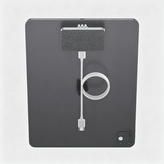 GJX Magnetic Wireless Charger for Ipad Pro 12.9"(3Rd/4Th/5Th/6Th) & Ipad Air 13 (M2/M3) Only,18W Fast Charging Smart Connector Charger,Aluminum Alloy Wireless Charging Pad with Usb-C Cord Cable